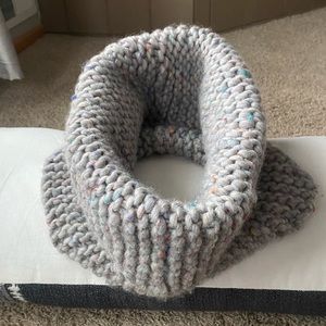 Homemade knit wool scarf